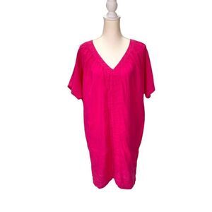 Weekend MaxMara Womens Fuchsia V-Neck Tunic Dress Size Large
